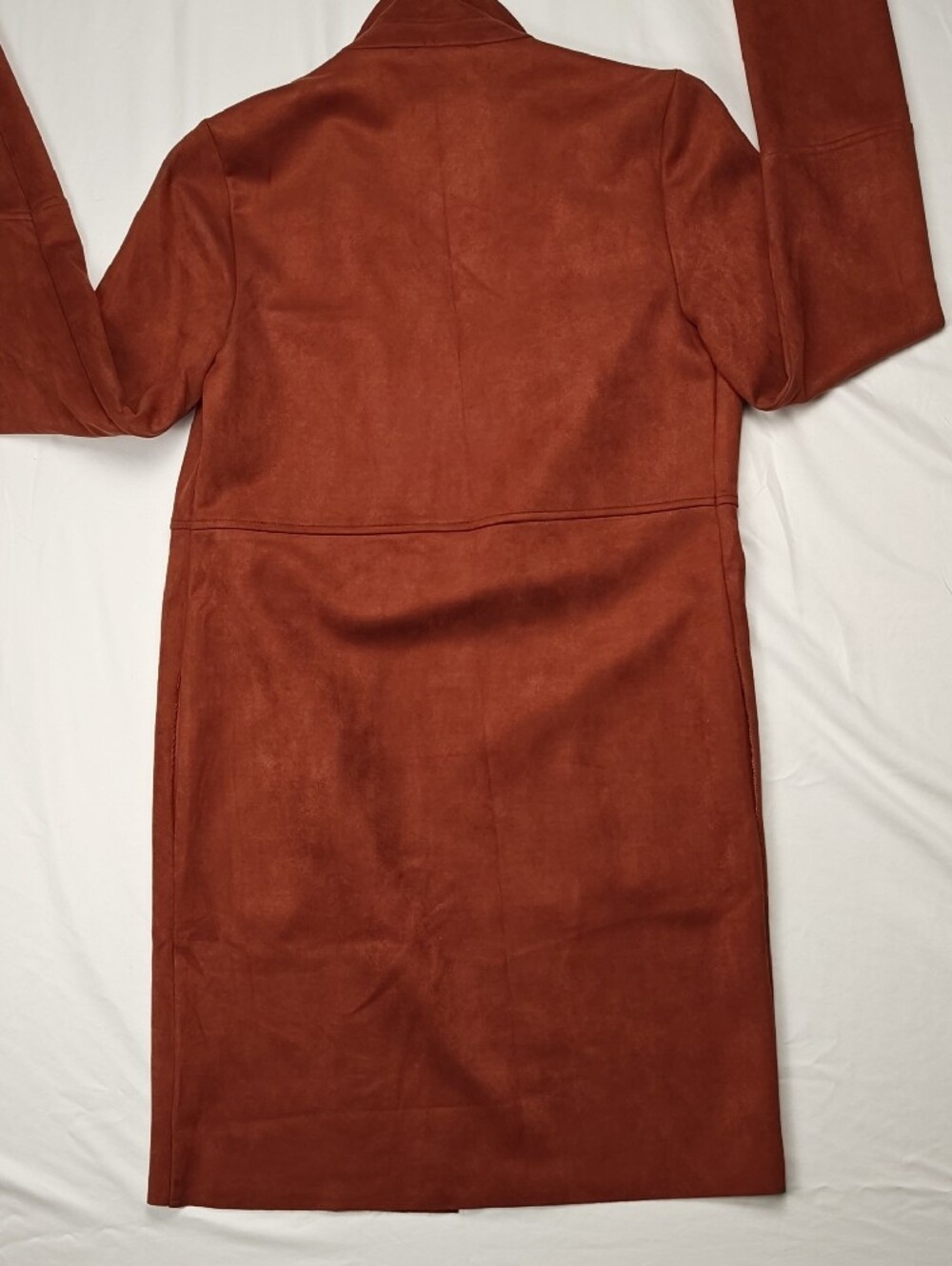 Premise Women's Rust Faux Suede Blazer Longcoat Size Medium NWT - Picture 8 of 9